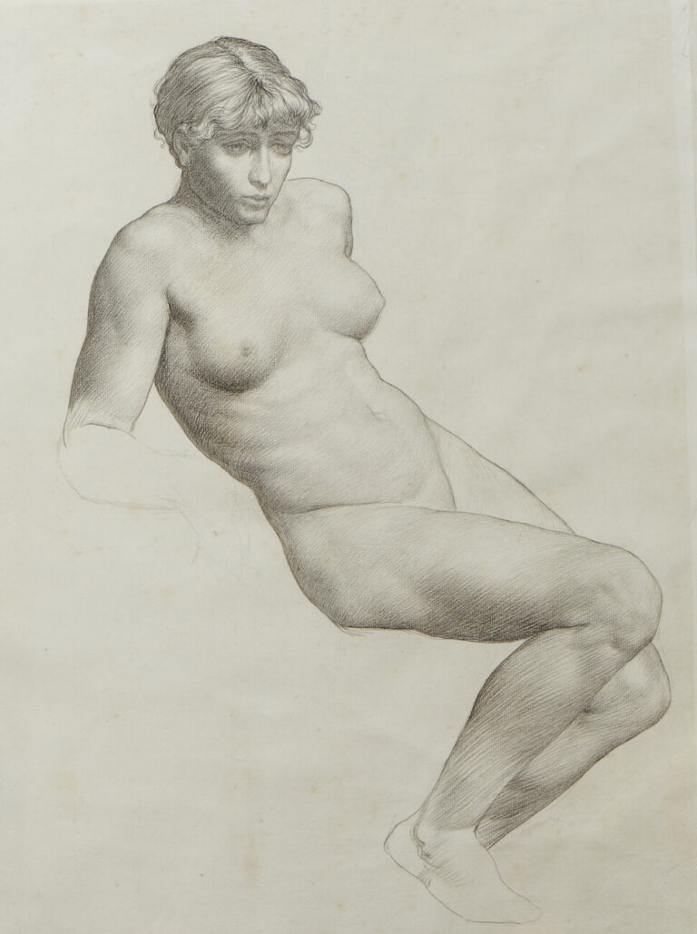 Seated Nude Reclining Three Quarter View Liss Llewellyn