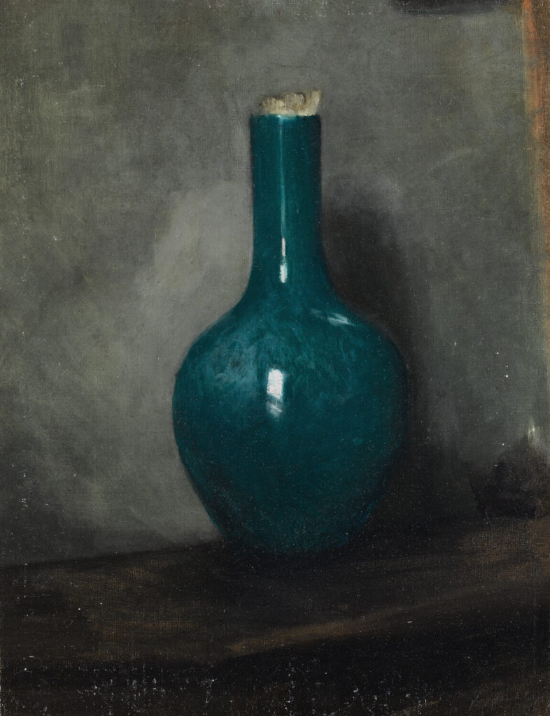 Albert de Belleroche - Blue Vase on grey background- circa 1885