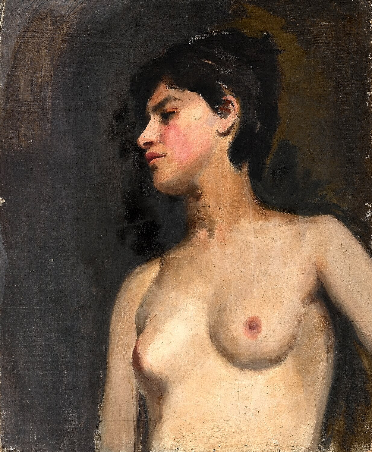 Albert de Belleroche - Bust lenght female nude