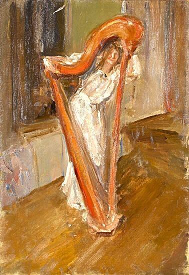 Albert de Belleroche - Femme a la Harpe