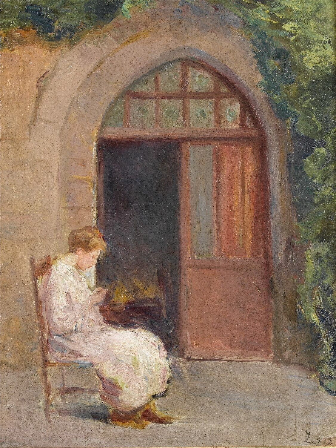 Albert de Belleroche - Girl seated outside of La Boissiere - circa 1909