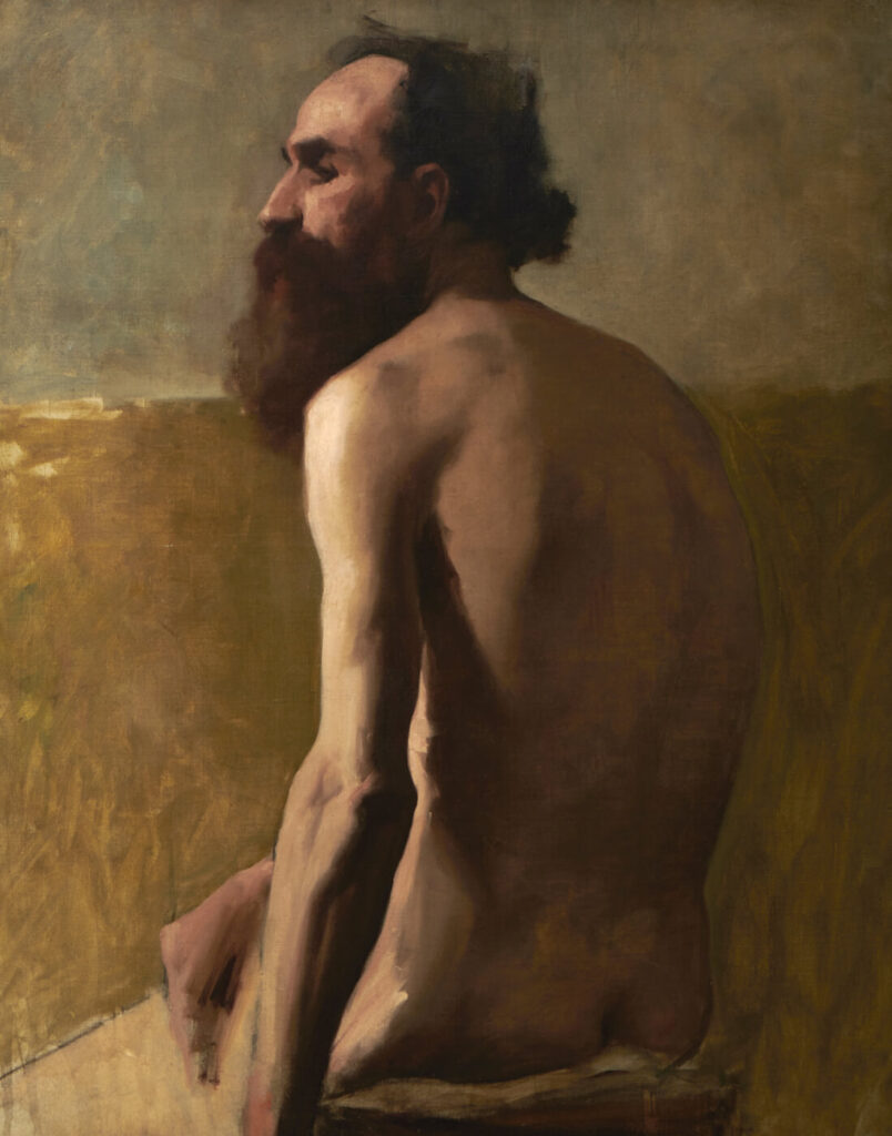 Albert de Belleroche - Half length Profile Study of a Bearded Man