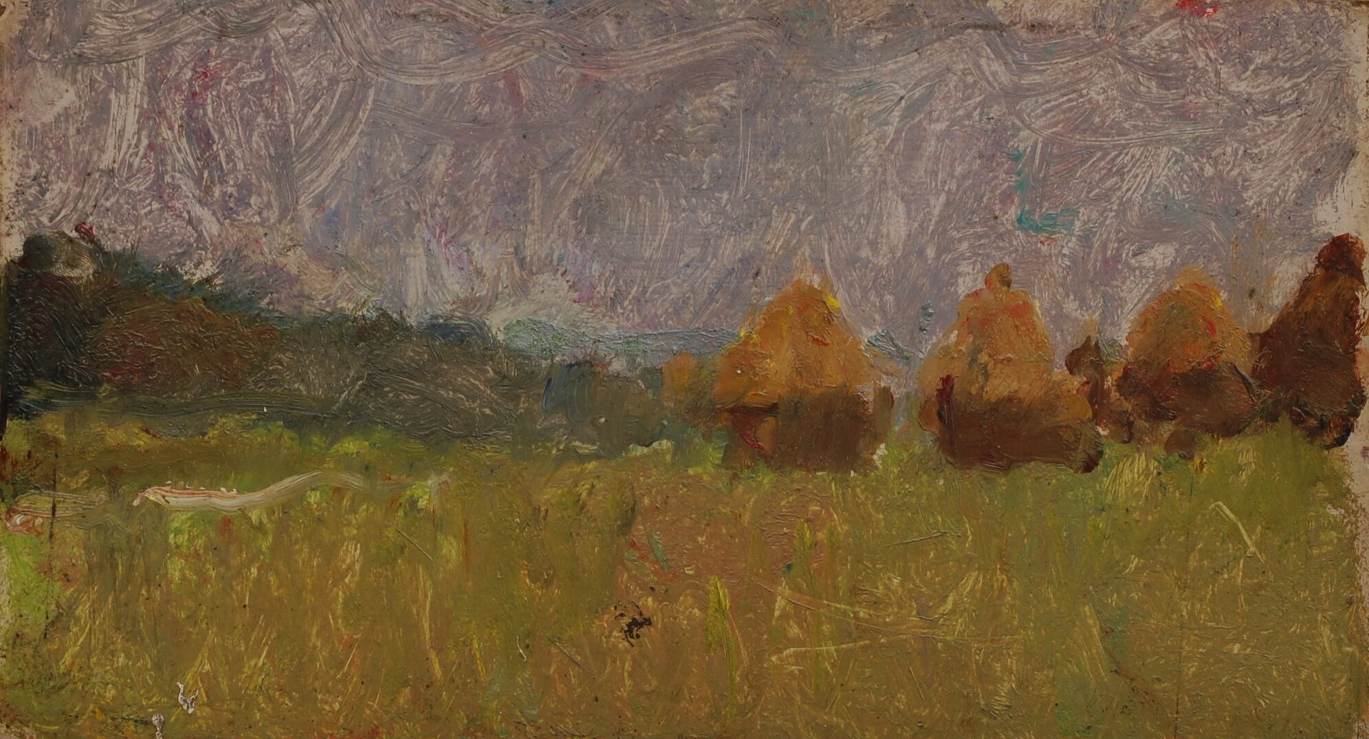 Albert de Belleroche - Landscape with Haystacks