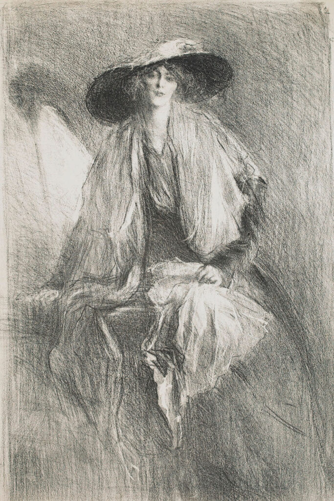 Albert de Belleroche - Lavinia in a large hat