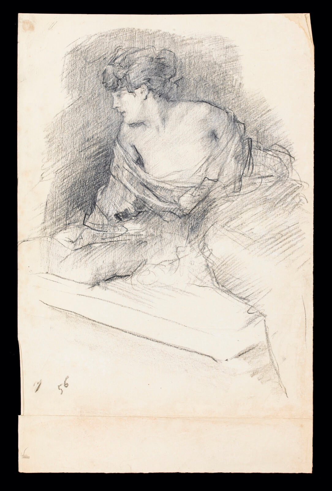 Albert de Belleroche - Portrait of a Woman leaning on a Pillow