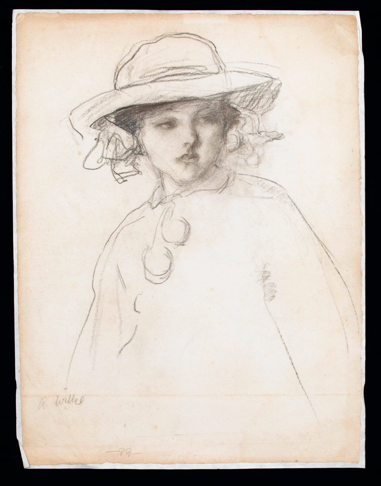 Albert de Belleroche - Portrait of a Young Woman with Hat