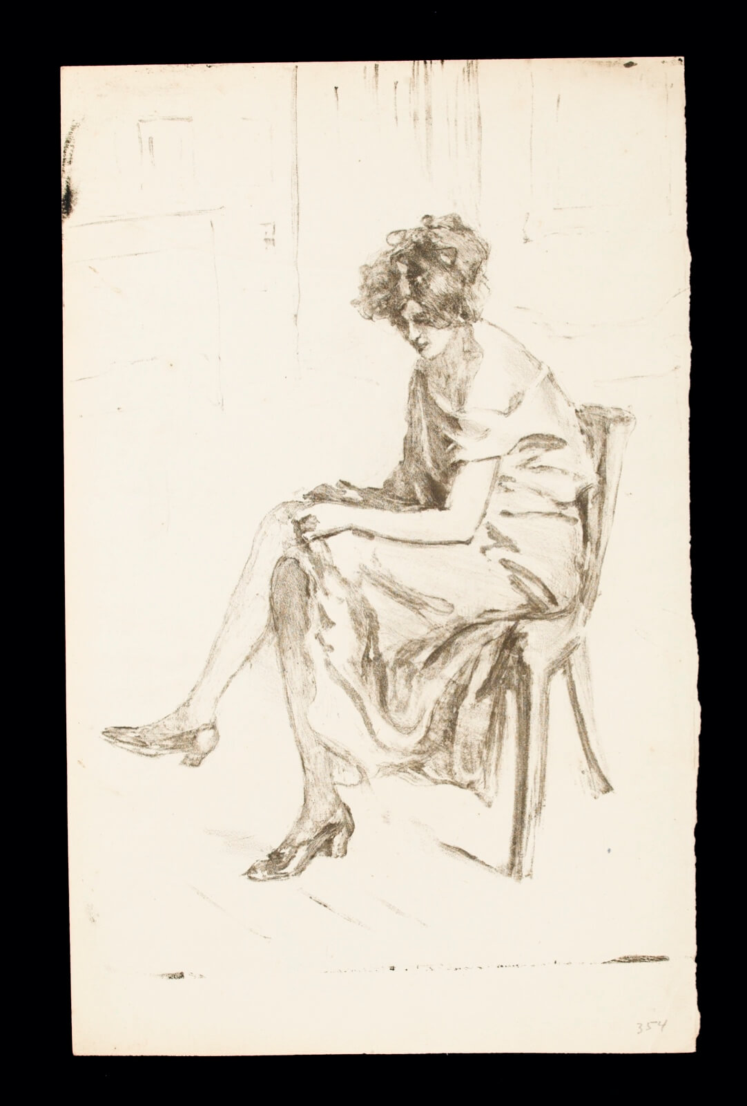 Albert de Belleroche - Woman Adjusting Stockings