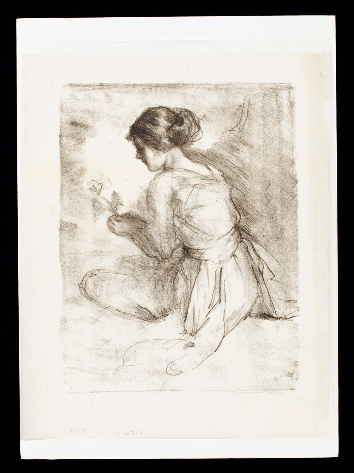 Albert de Belleroche - Woman Holding a Flower