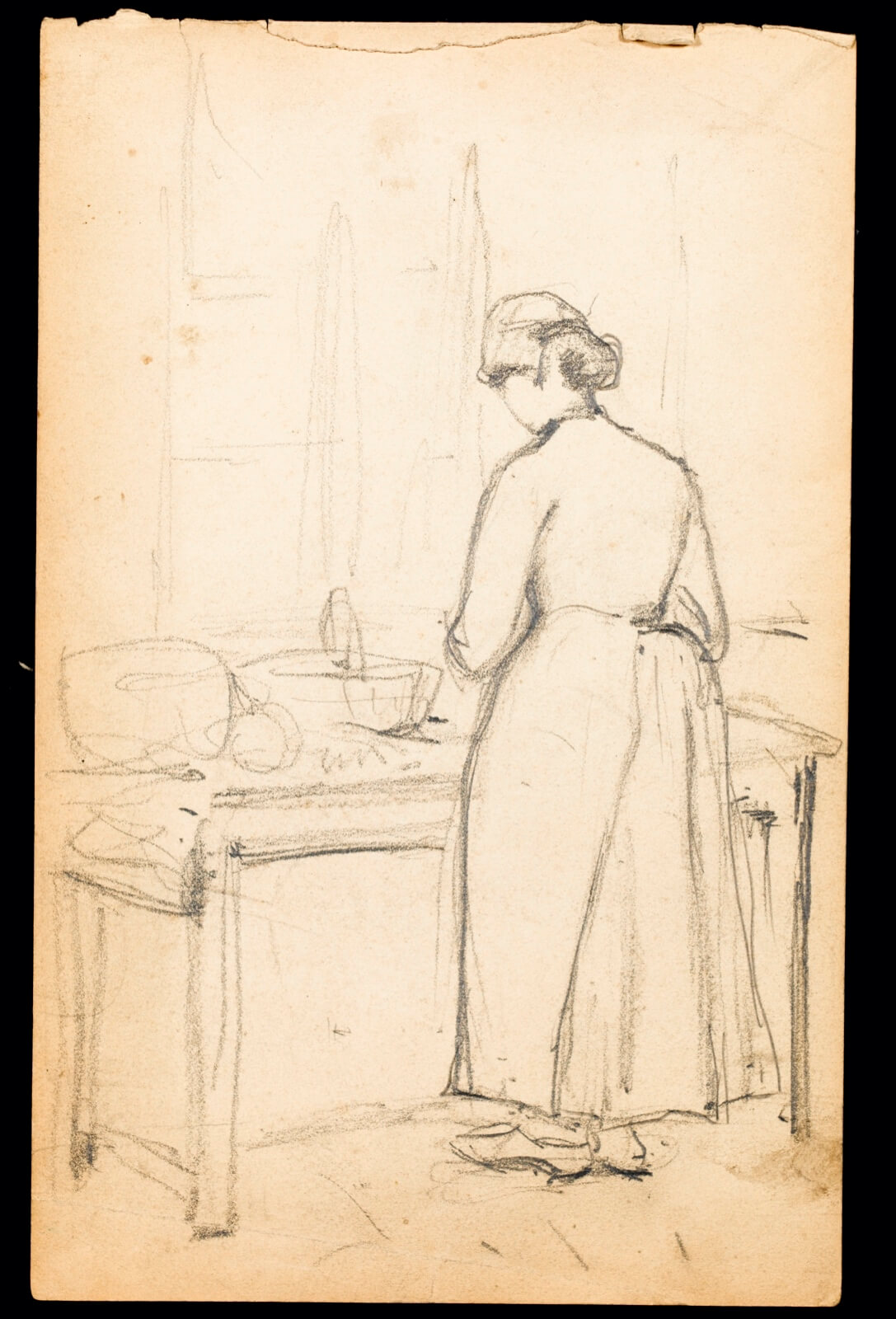 Albert de Belleroche - Woman Working in Kitchen
