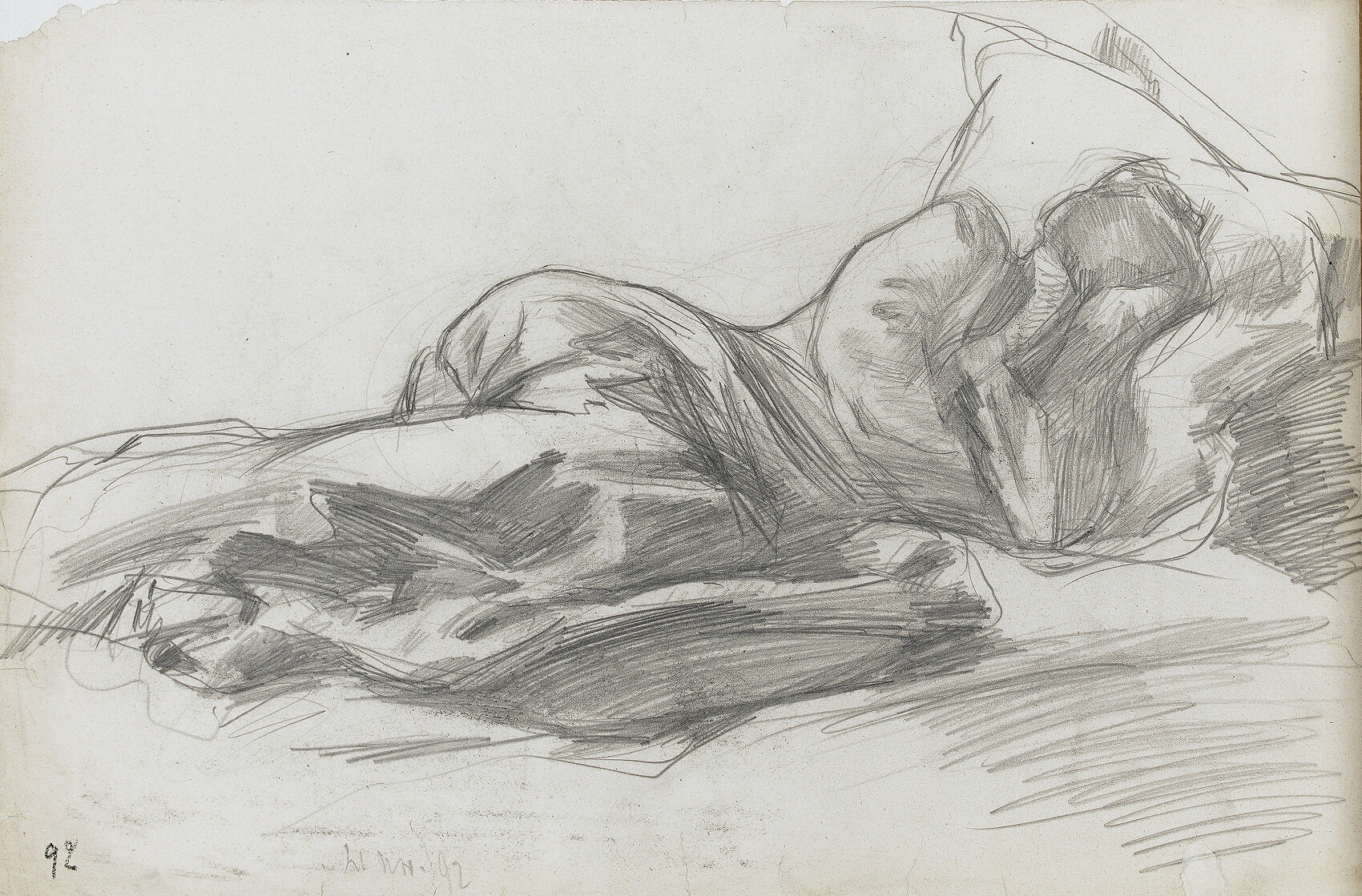 Albert de Belleroche - Woman lying on bed