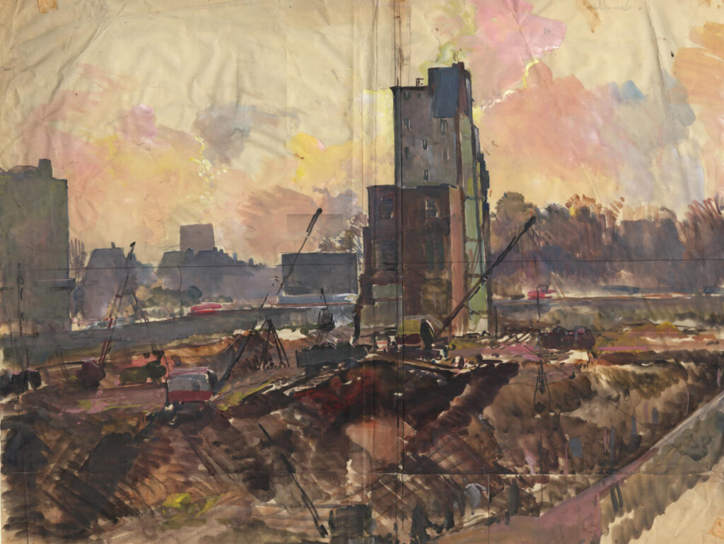 Charles Cundall - Study for Excavation in Park Lane