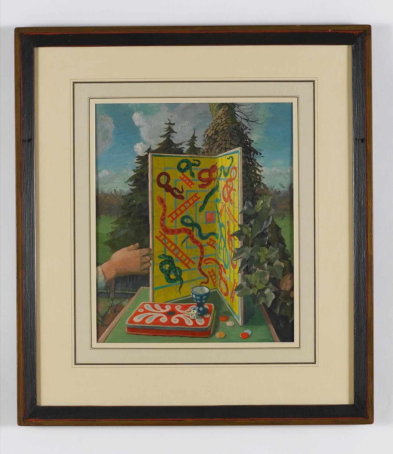 Charles Mahoney - Still life with Snakes and Ladders board