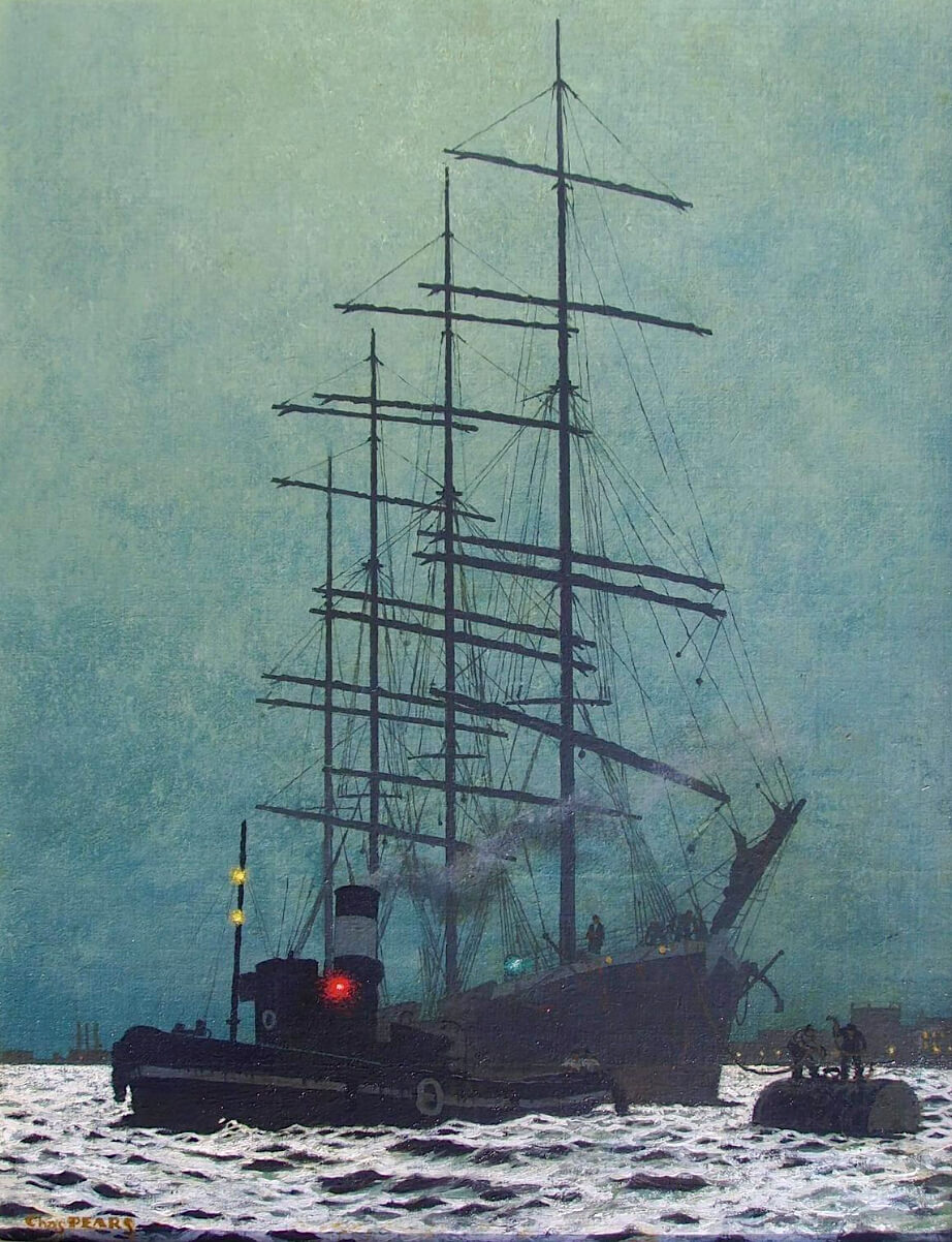 Charles Pears - Nocturne: A Ship and a Tug Boat