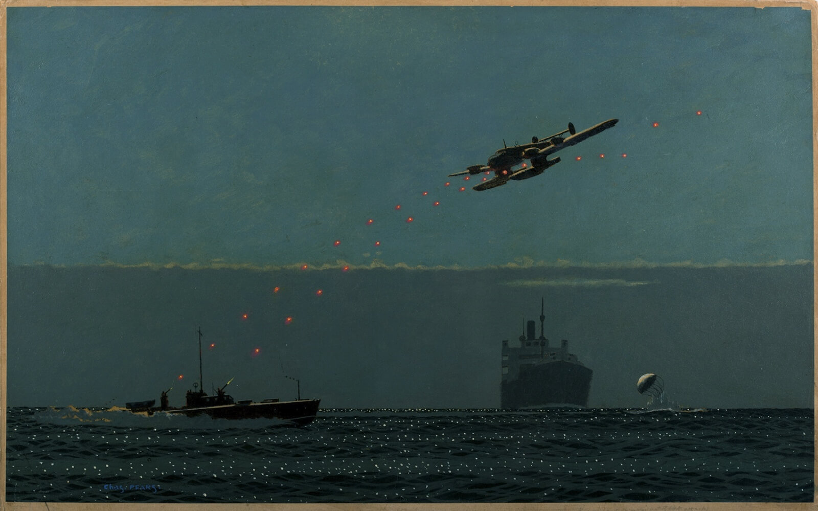 Charles Pears - The Mosquite and the Eagle: A Nazi seaplane drops a mine in the Fairway