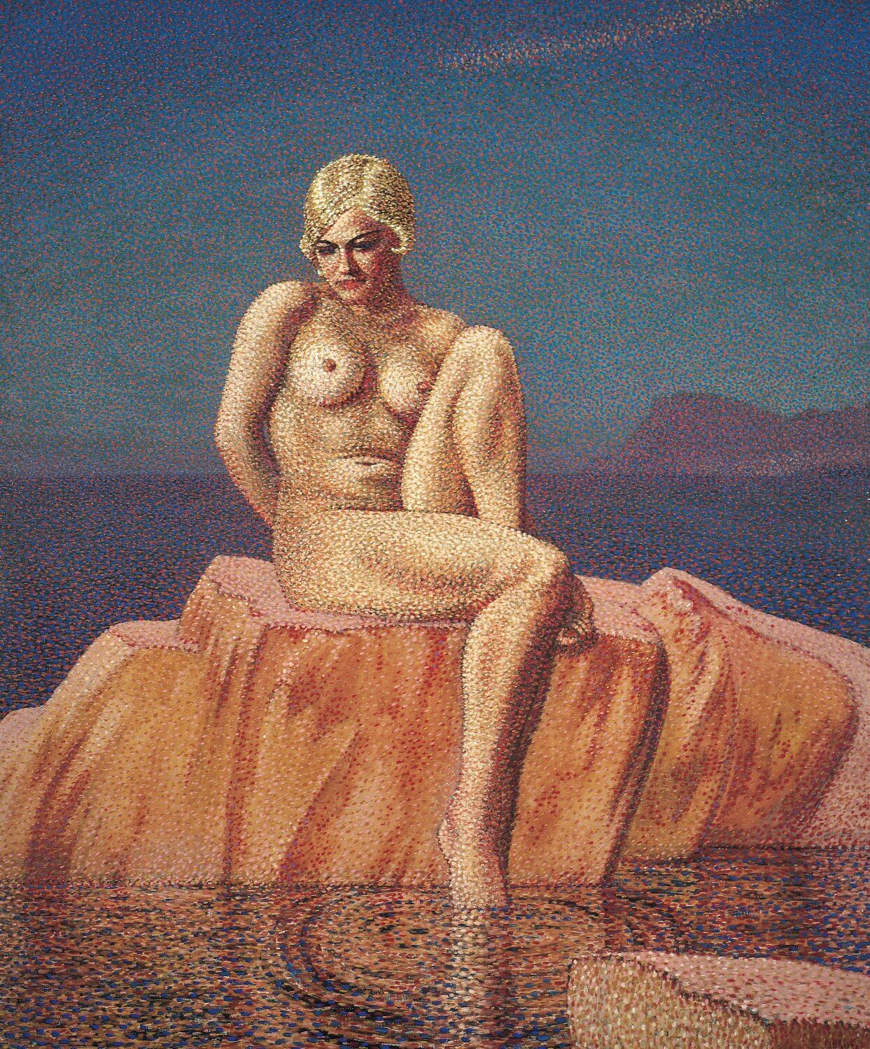 Claude Francis Barry - Girl on a pink rock