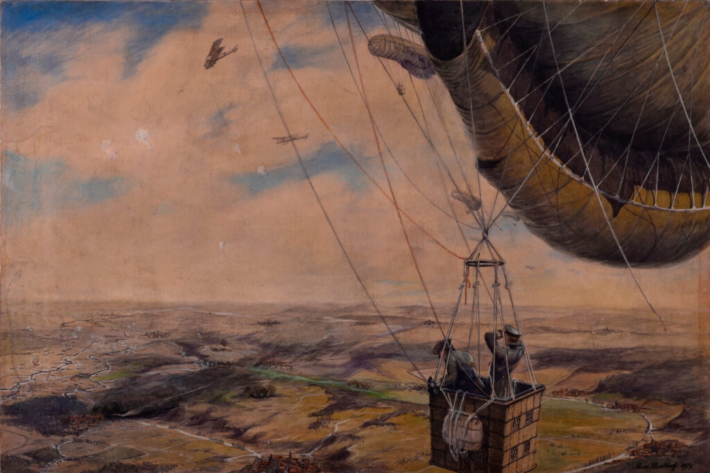 Curt Rüschhoff - German observation balloons recording the position of the Allied forces on the Somme