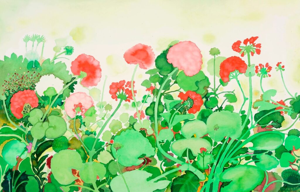 David Evans (1929–1988) - Flowers in the Garden