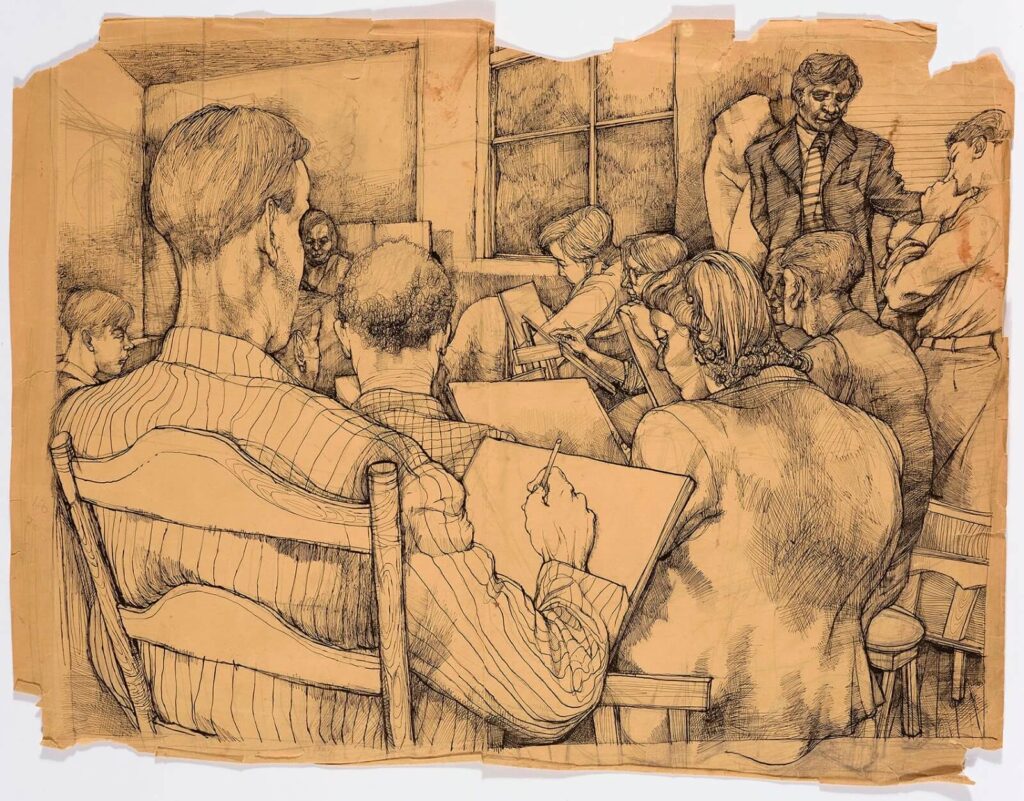 David Evans (1929–1988) - Life Drawing Class