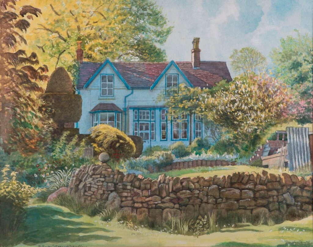 Douglas Percy Bliss - Hillside Cottage at Windley (May Evening