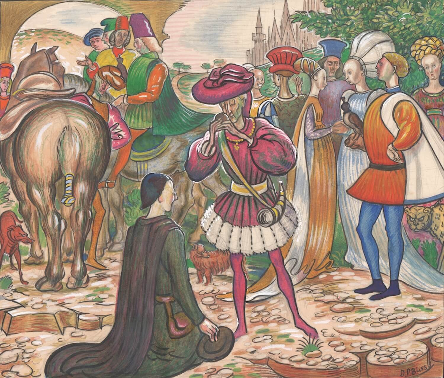 Douglas Percy Bliss - Pisanello presenting a medal to some Princeling of the Romagna