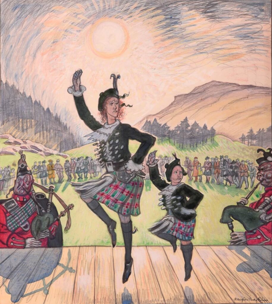 Douglas Percy Bliss - Satires of Highland Gatherings; Dancing and Piping at the Strathbannock Highland Gathering
