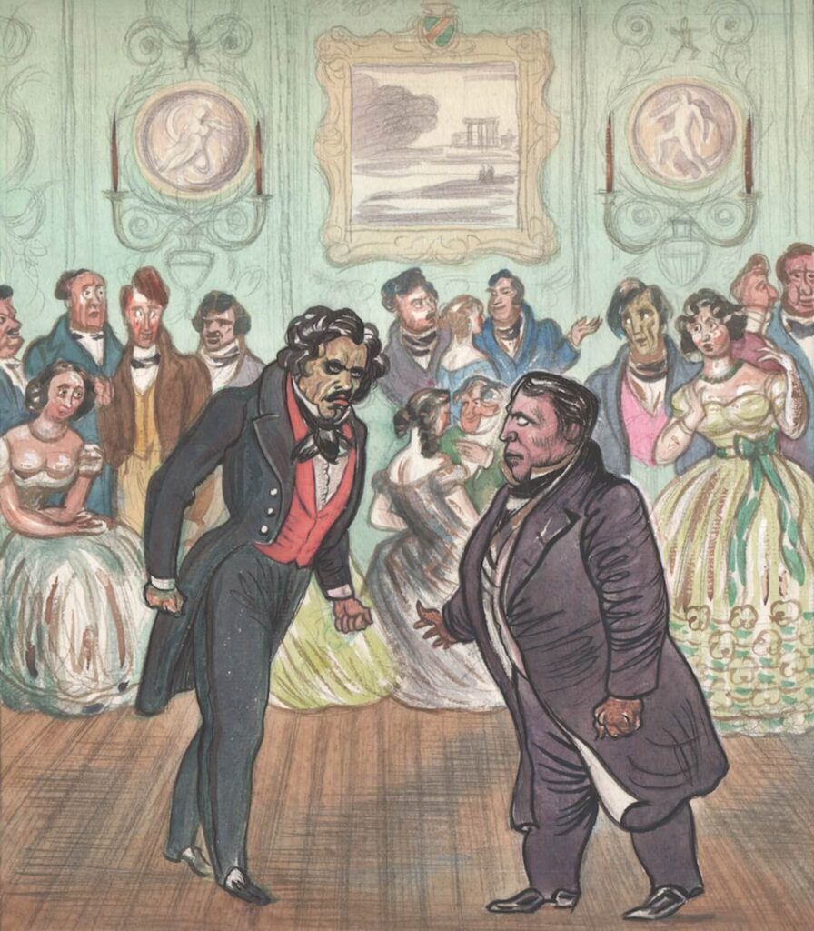 Douglas Percy Bliss - Single recorded encounter between Ingres & Delacroix