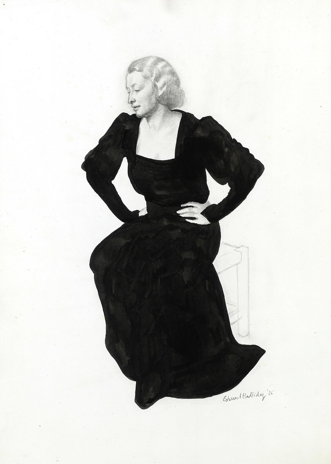Edward Irvine Halliday - Portrait of a woman seated