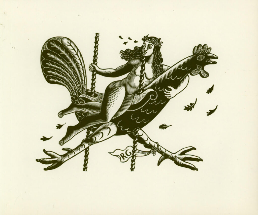 Eric Ravilious - Tirzah on a cockerel