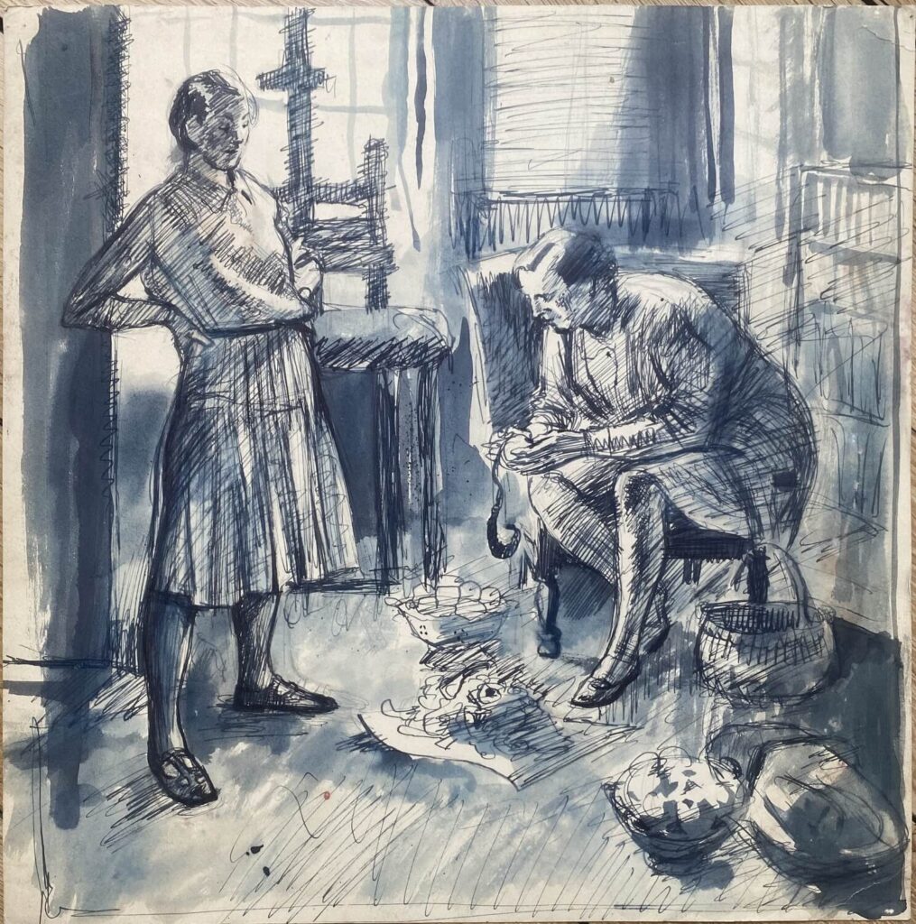Evelyn Dunbar - Florence and Evelyn in the Snug