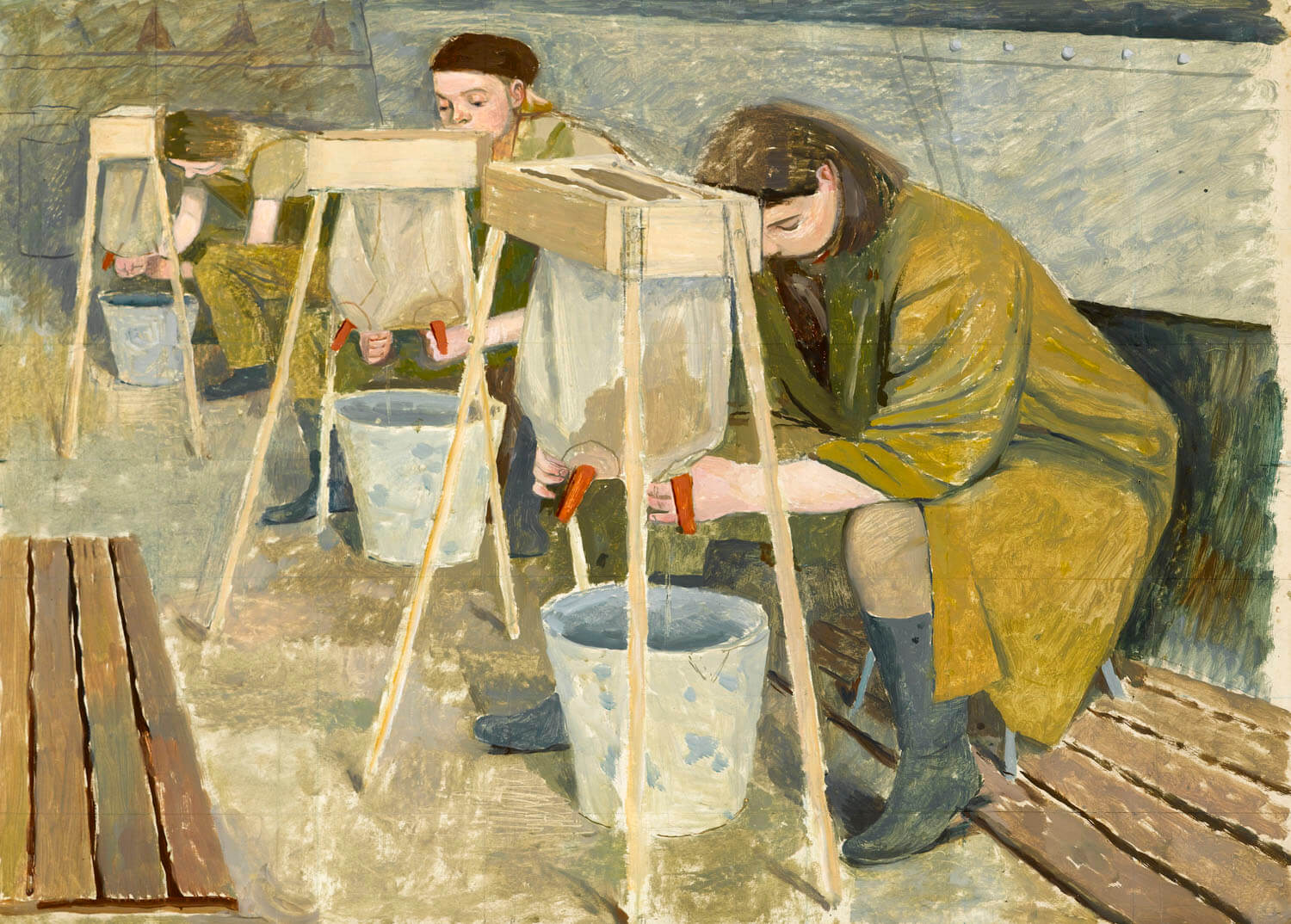 Evelyn Dunbar - Milking Practice with Artificial Udders