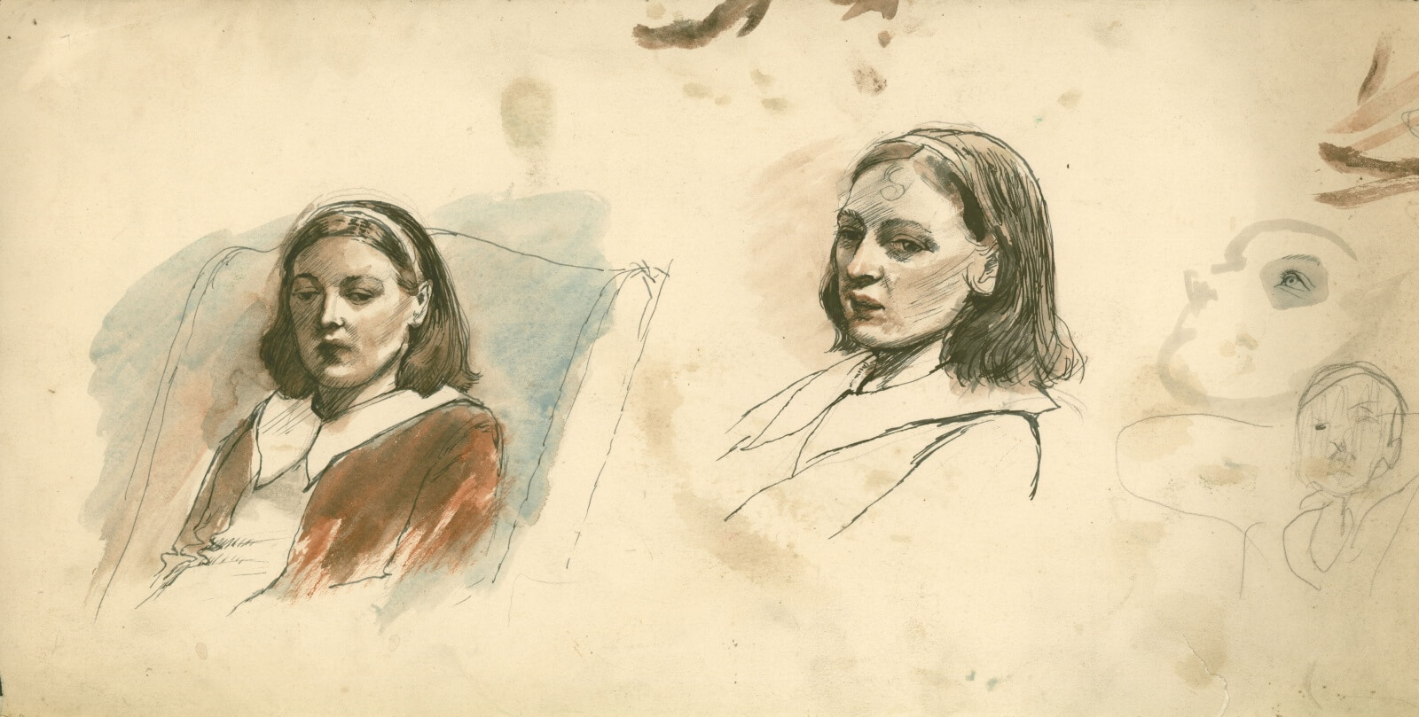 Evelyn Dunbar - Portrait studies of the artist's sister