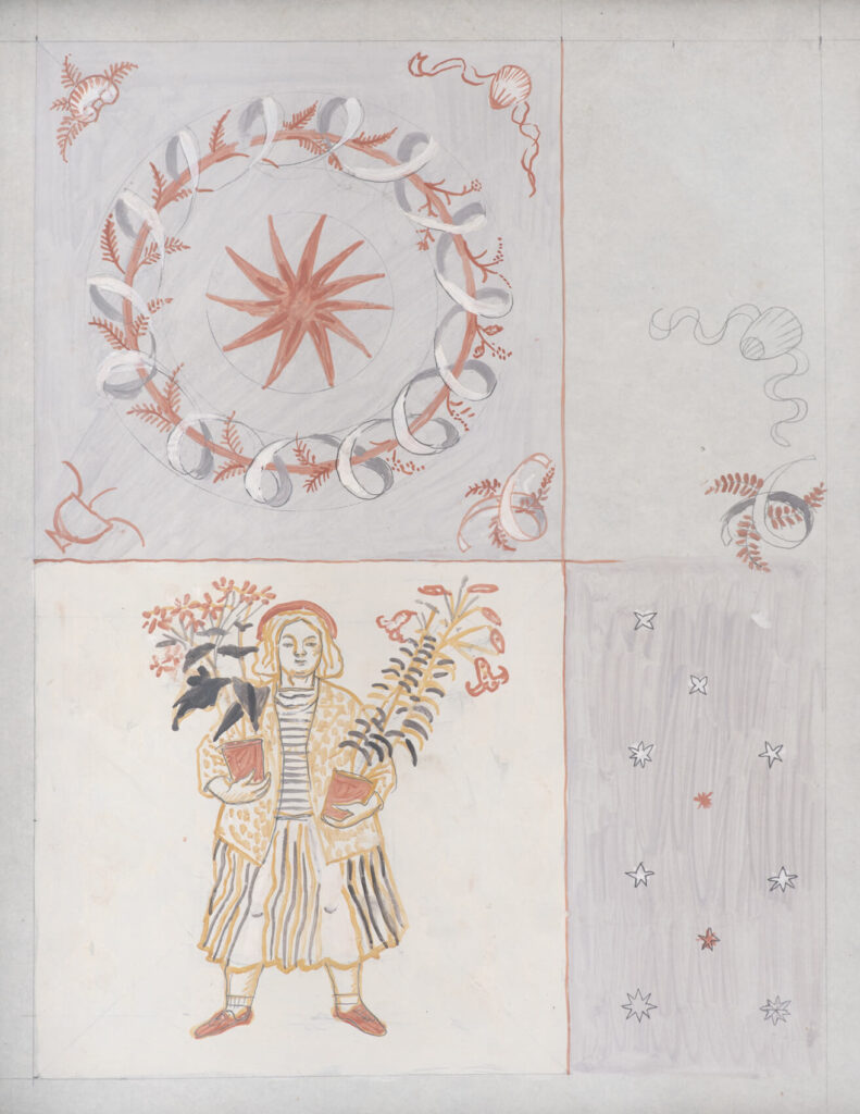 Evelyn Dunbar - Study II for designs for an embroidered quilt [HMO 689]