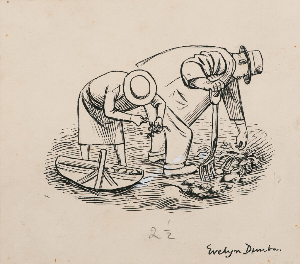 Evelyn Dunbar - Study for vignette on page 190 of Gardener's Choice