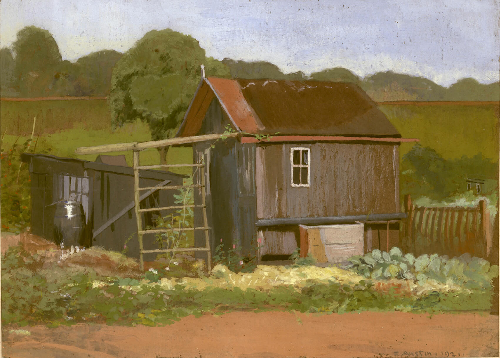 Frederick Austin - Study of Shed and Cabbage Garden