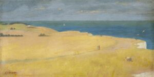 Hubert Arthur Finney - Cliffs near Dover with couples walking