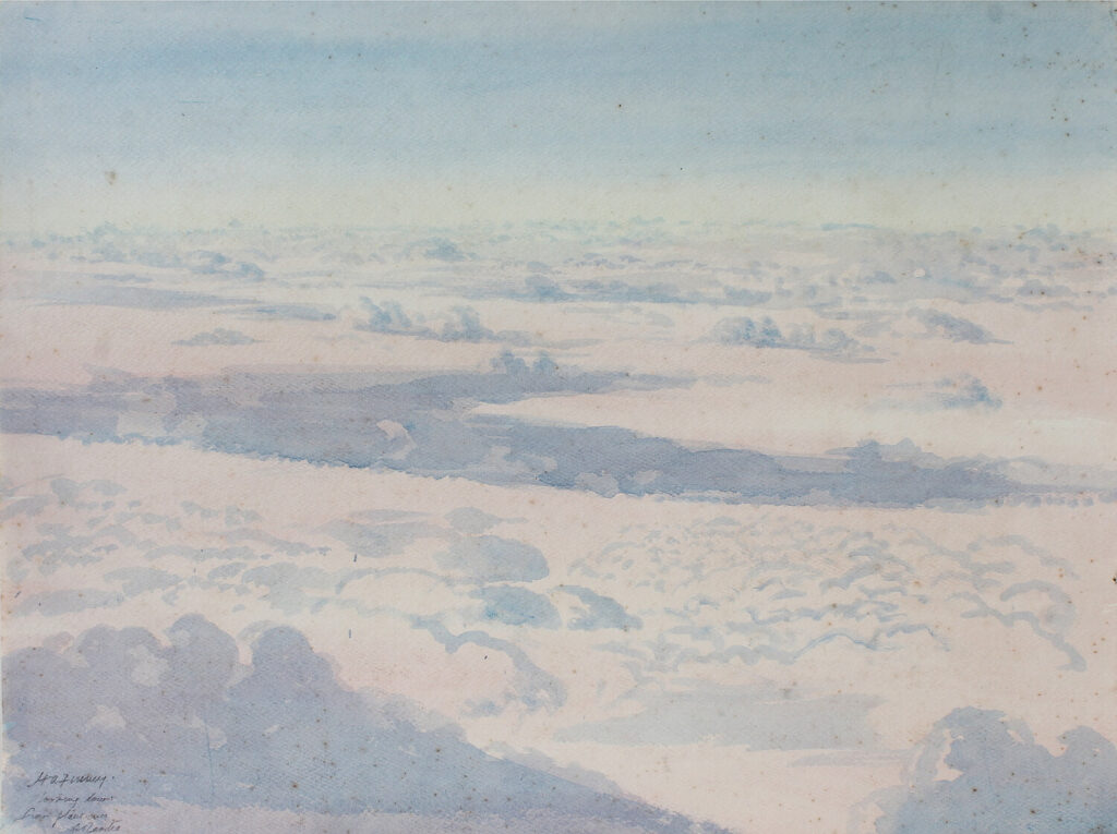 Hubert Arthur Finney - Looking down from plane over Atlantic