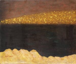 Hubert Arthur Finney - Naples Bay at night. en route to Athens