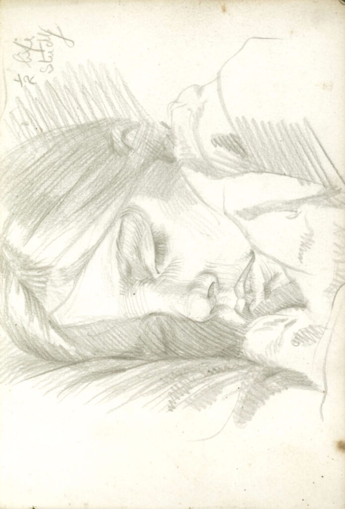 Hubert Arthur Finney - Sleeping Girl (from a sketchbook)