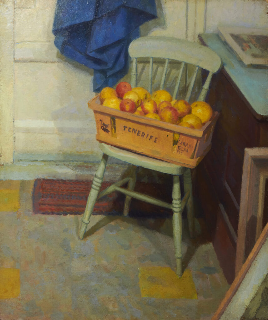 Hubert Arthur Finney - Tenerife Crate with Apples on a Wooden Chair