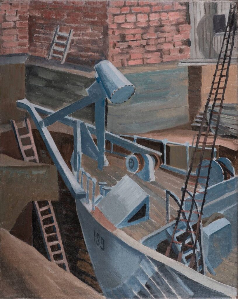 Isobel Atterbury Heath - A Royal Navy Mine Sweeper in Dry Dock
