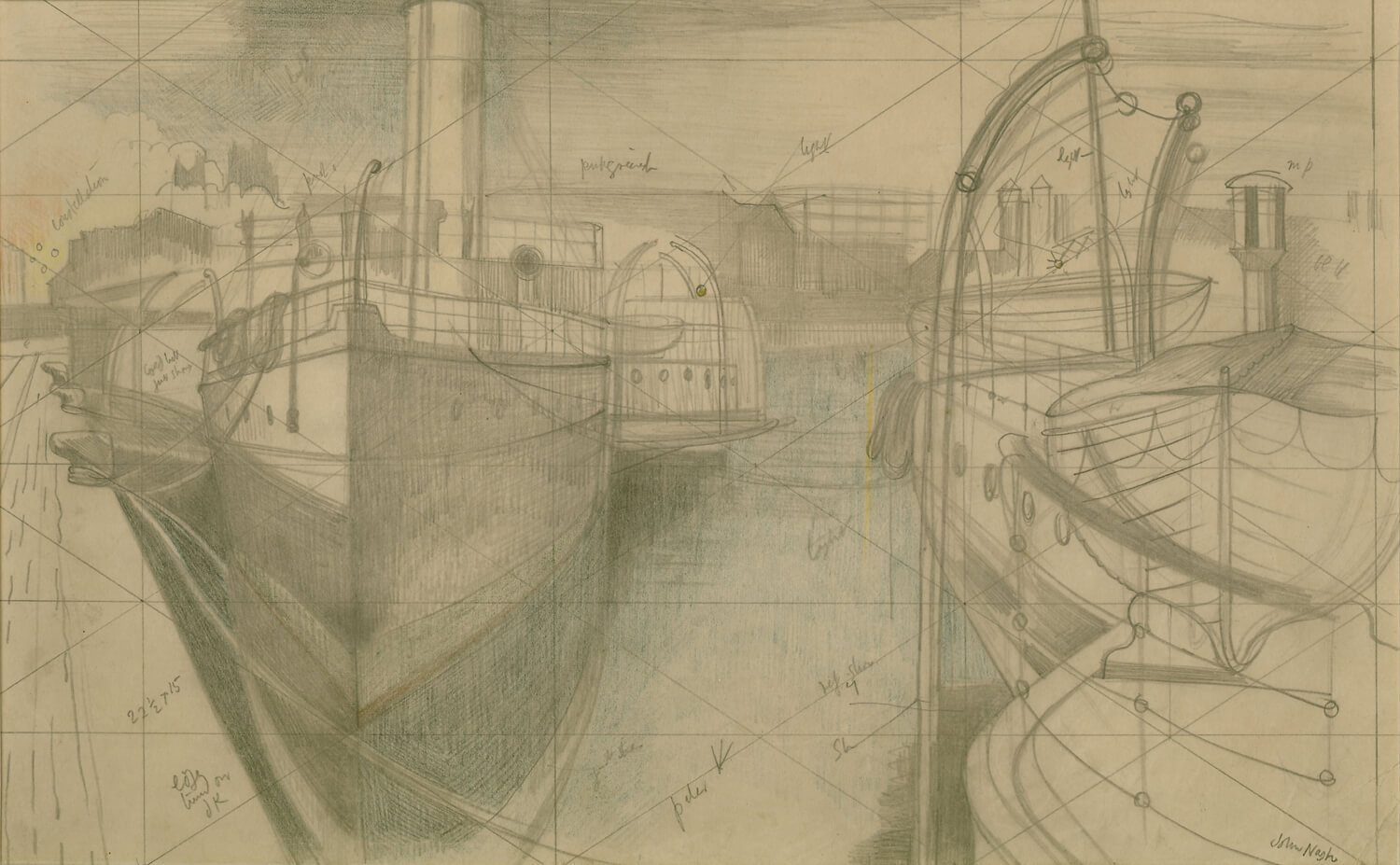 John Nash - Study for 'Nocturne: Bristol Docks'