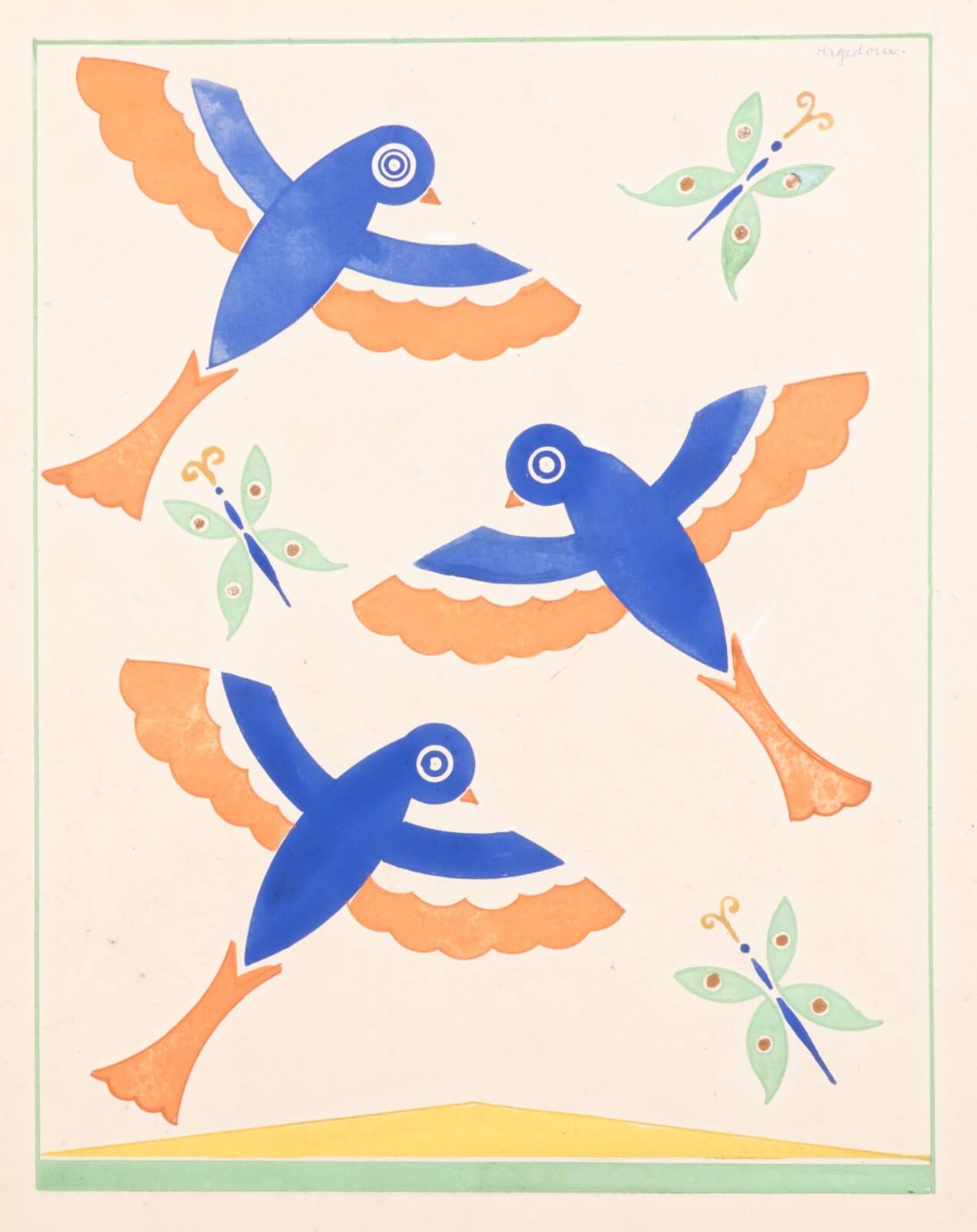 Karl Hagedorn - Design with Bird Motif