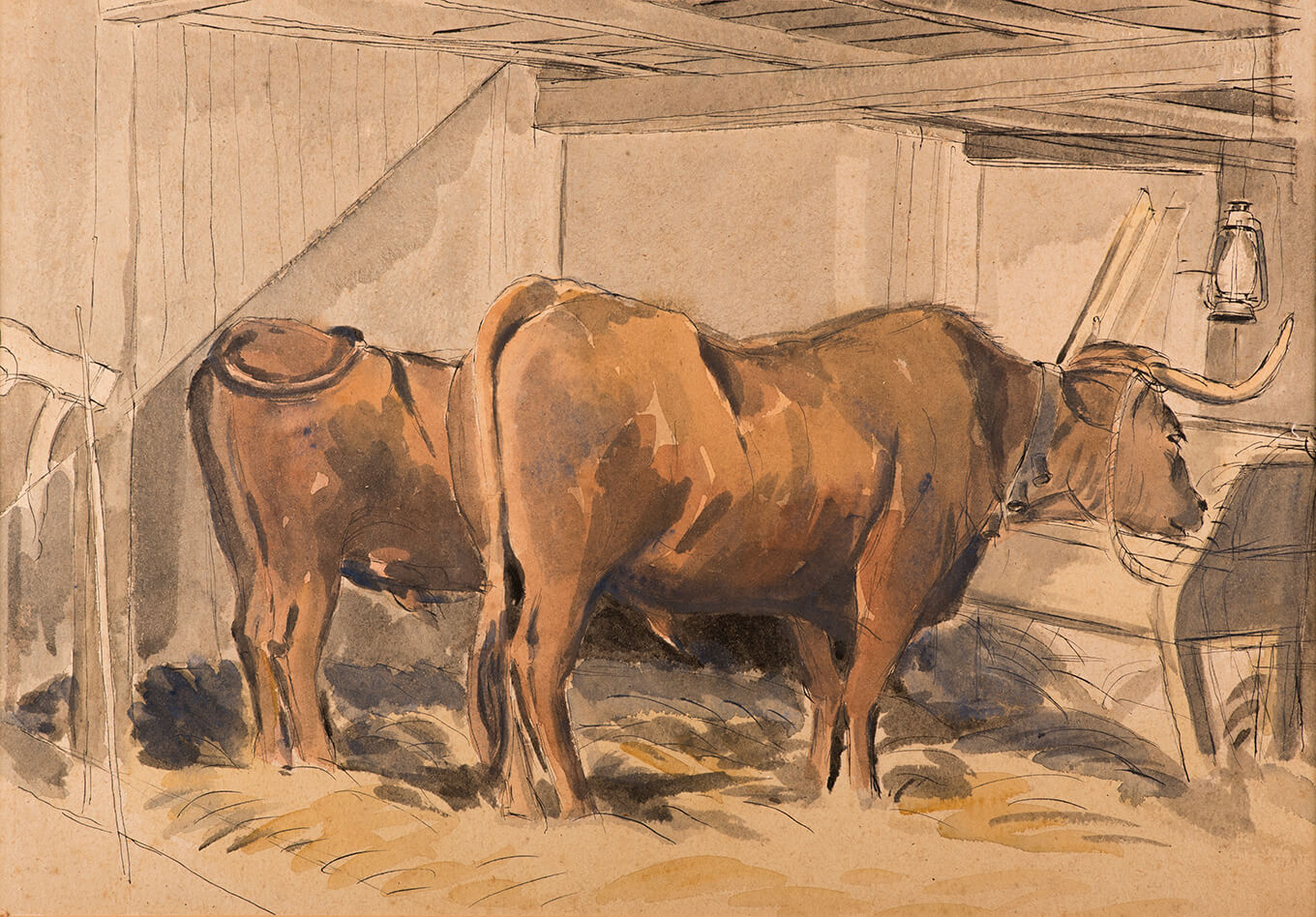Karl Hagedorn - Oxen in a stable