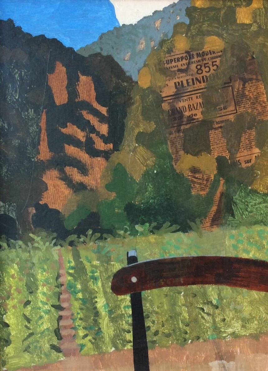 Kenneth Rowntree - Italian Landscape with chair - view from the Newby's House Castagni