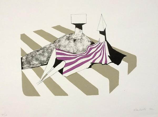 Lynn Russell Chadwick - Seated Figures on Stripes II