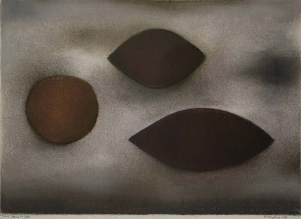 Paule Vezelay - Three Forms on Grey