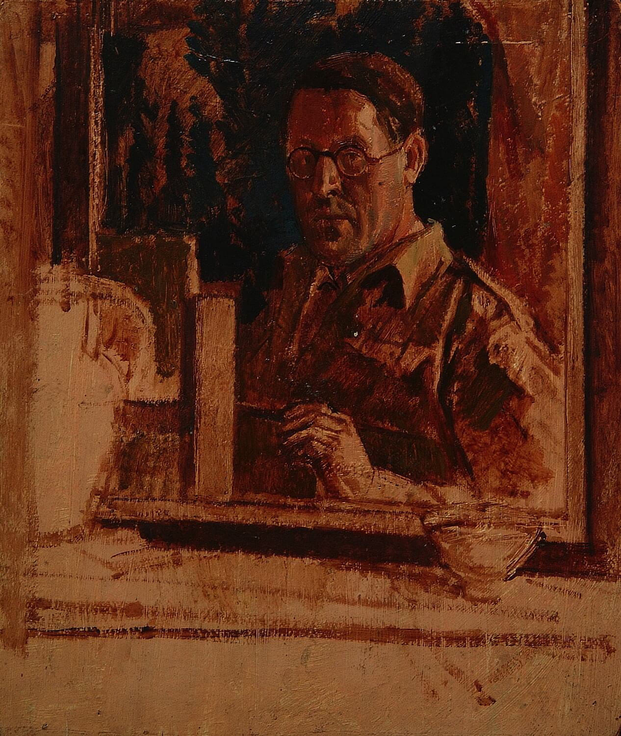 Percy Horton - Self Portrait at Easel - c.1940