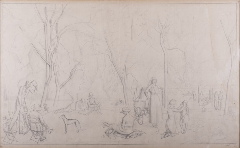 Percy Horton - Sketch design for Kensington Gardens