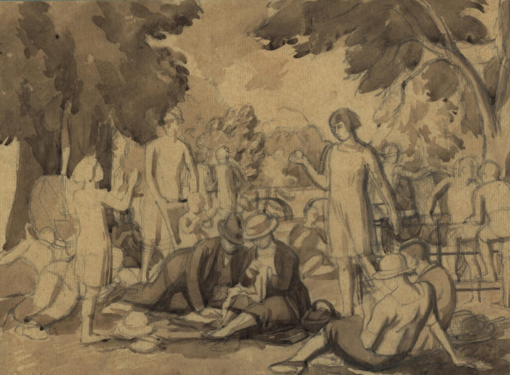 Percy Horton - Study for Kensington Gardens