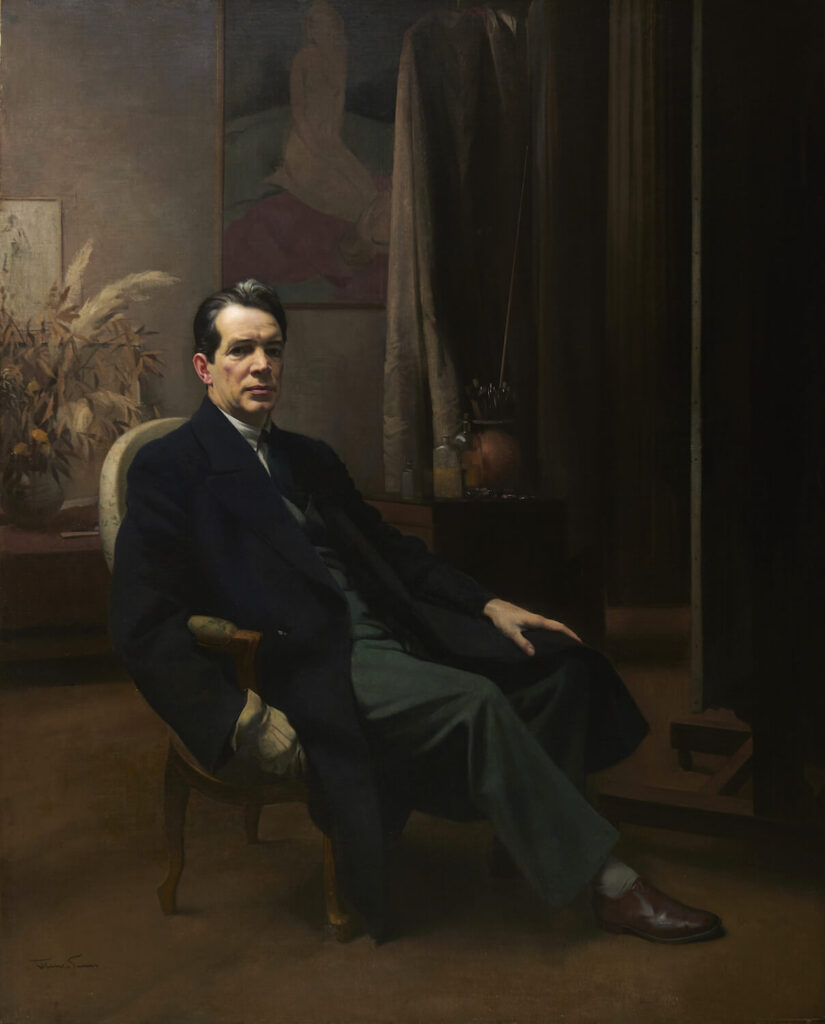 Sir Herbert James Gunn - Self-portrait in Studio at Pembroke Walk